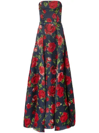 Carolina Herrera Floral Print Silk Gown Farfetch