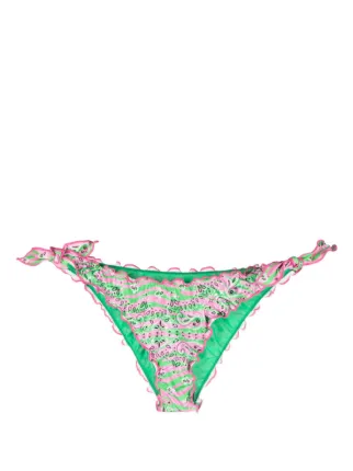 Mc Saint Barth Paisley Print Bikini Bottoms Farfetch