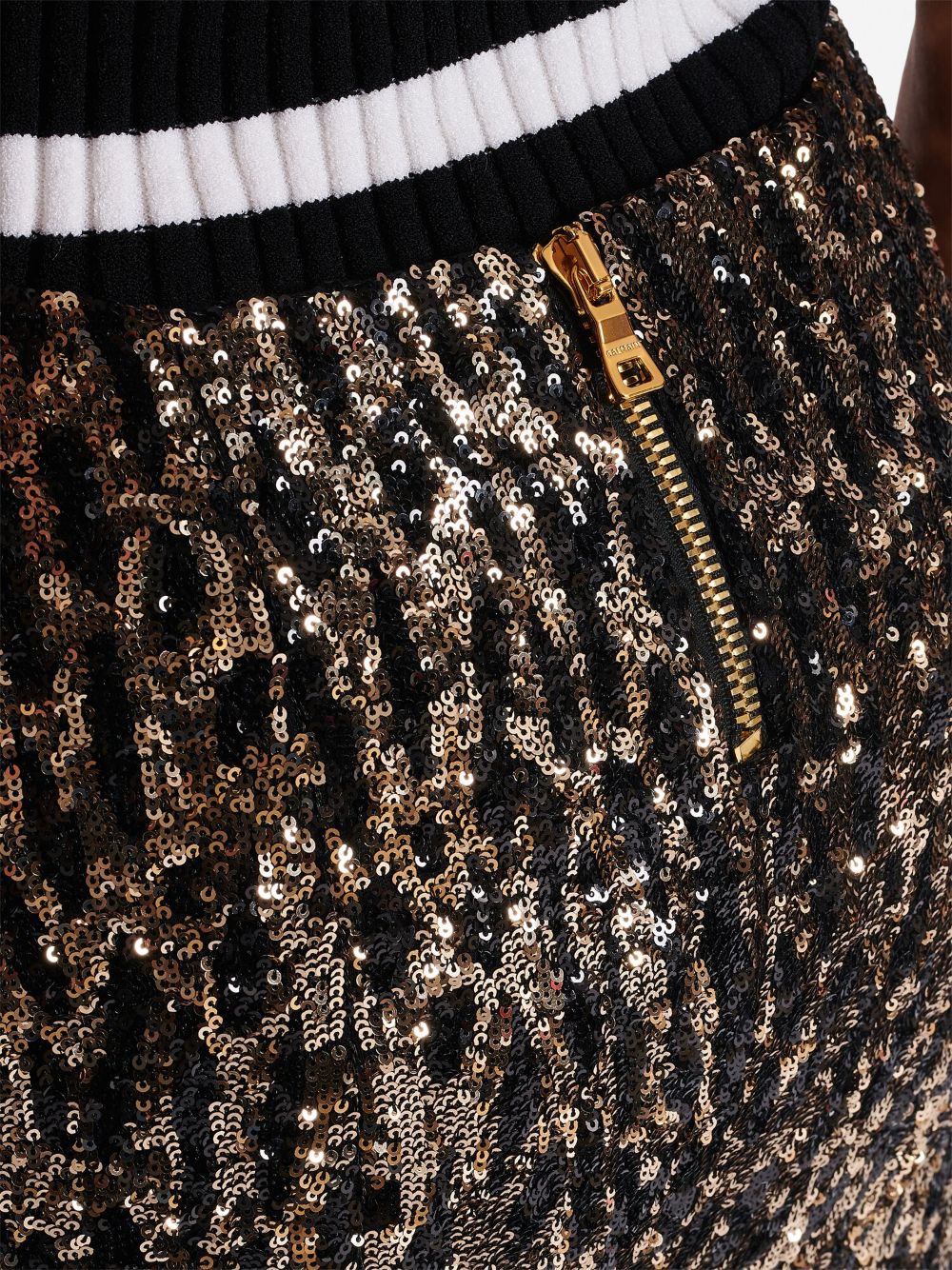 Balmain Sequin Detail Gored Midi Skirt Black Farfetch