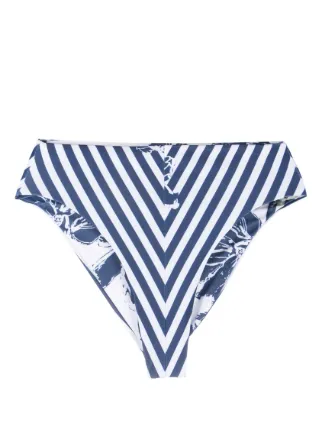 Silvia Tcherassi Striped High Cut Bikini Bottoms Farfetch