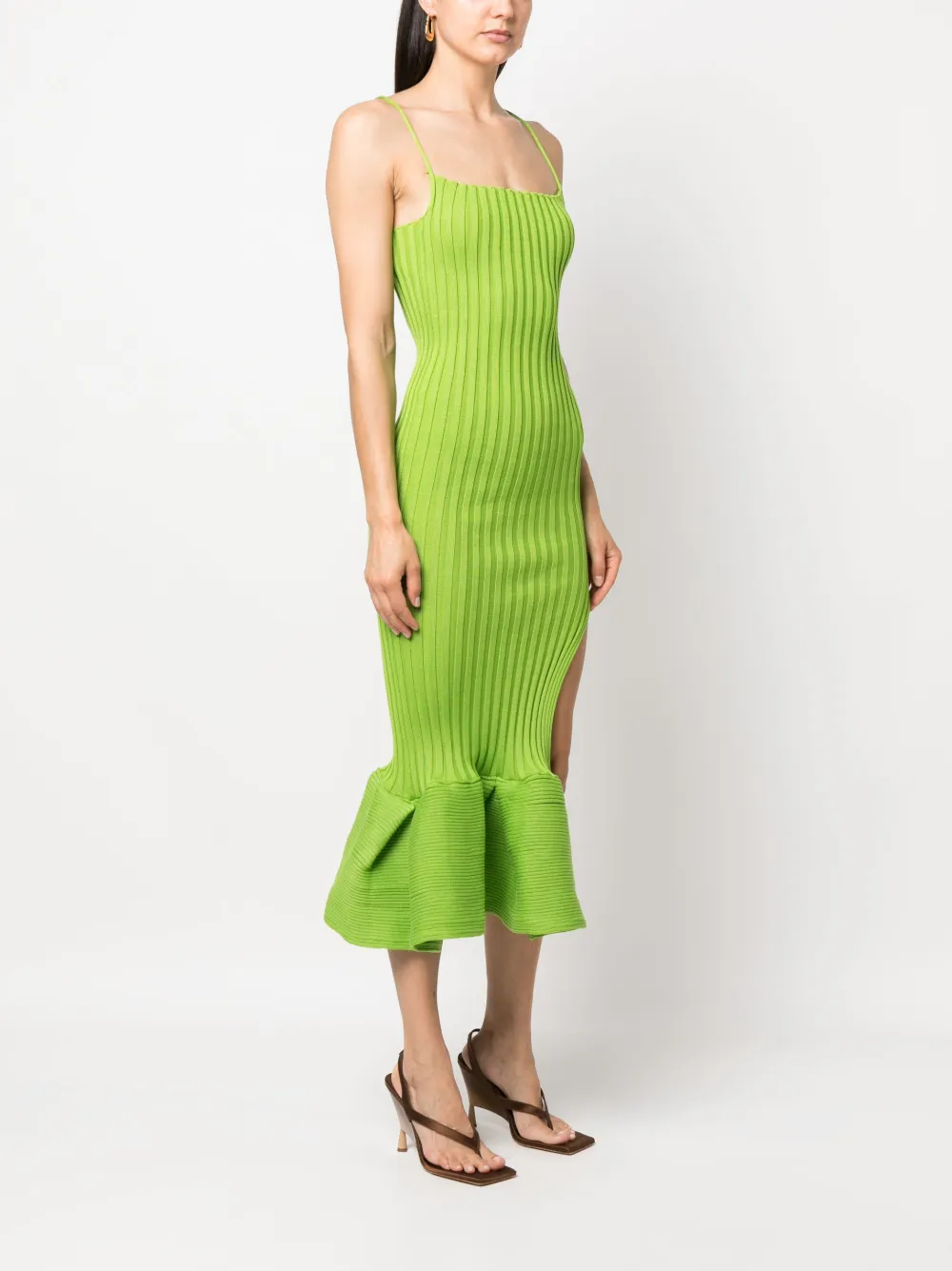 A Roege Hove Fishtail Design Ribbed Midi Dress Farfetch