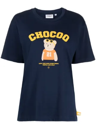 CHOCOOLATE Logo Print Cotton T Shirt Farfetch