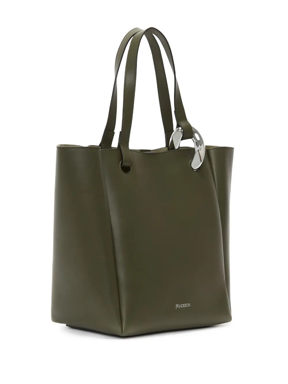 Jw Anderson Chain Cabas Leather Tote Green Farfetch