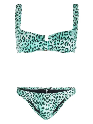 Reina Olga Brigitte Leopard Print Bikini Set Farfetch