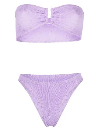 Reina Olga Ausilia Ruched Bandeau Bikini Farfetch