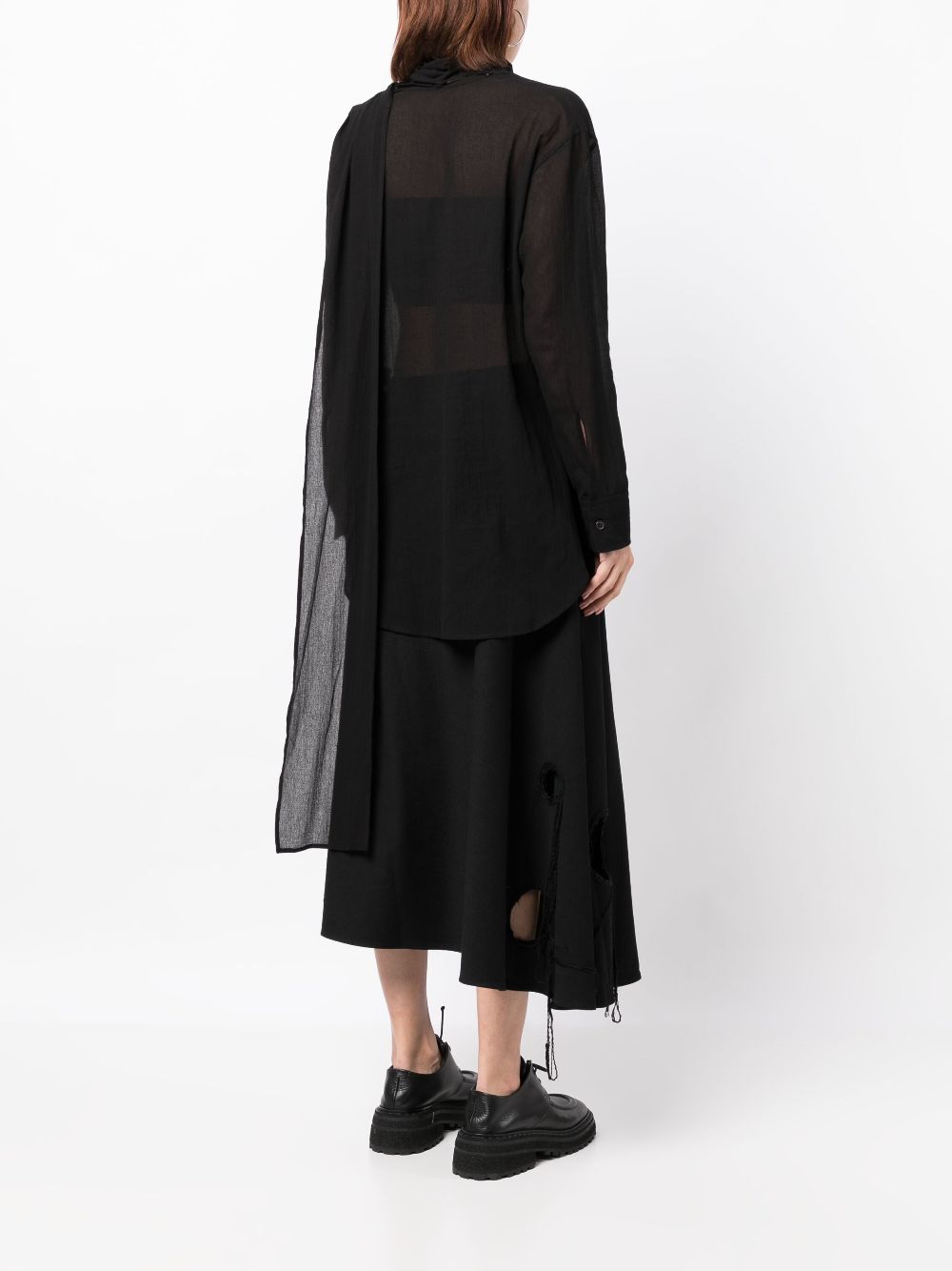 Yohji Yamamoto Semi Sheer Chiffon Blouse Farfetch