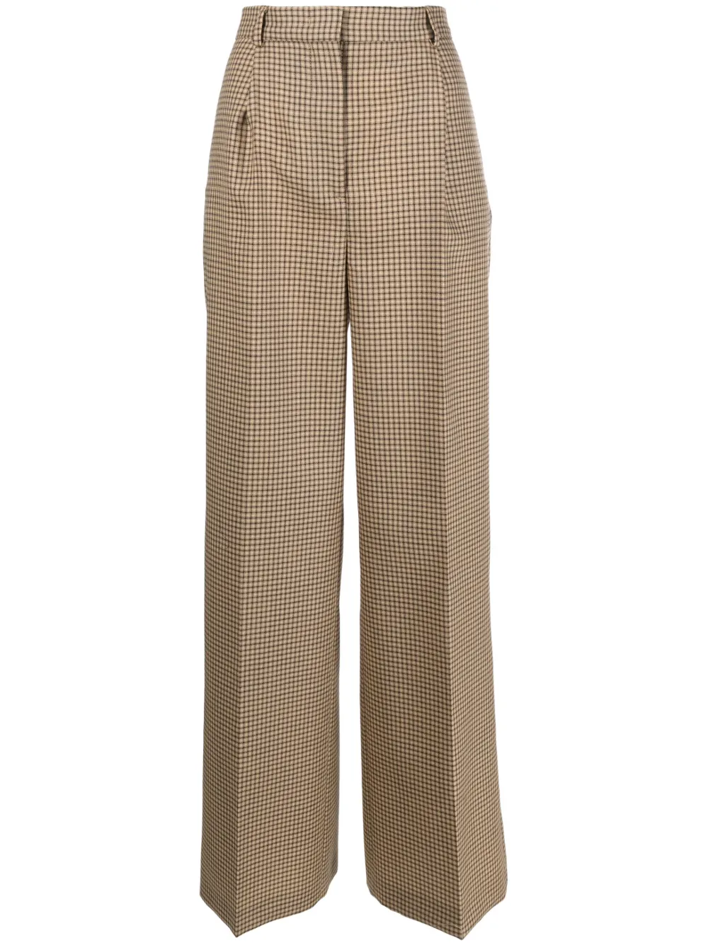 Msgm Check Pattern Wool Palazzo Pants Farfetch