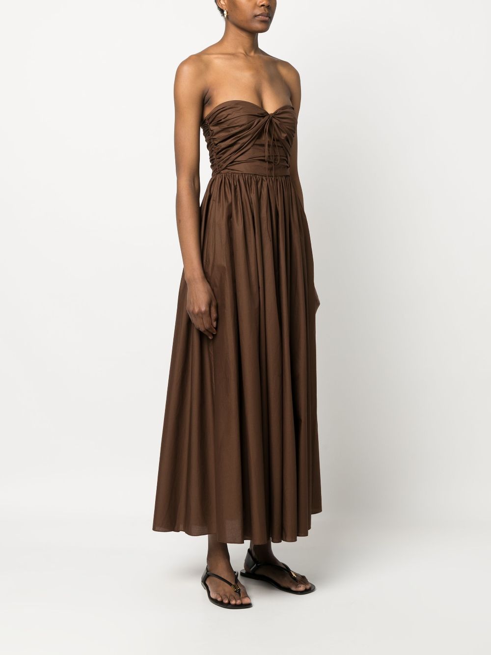 Matteau Sweetheart Neck Ruched Cotton Maxi Dress Farfetch