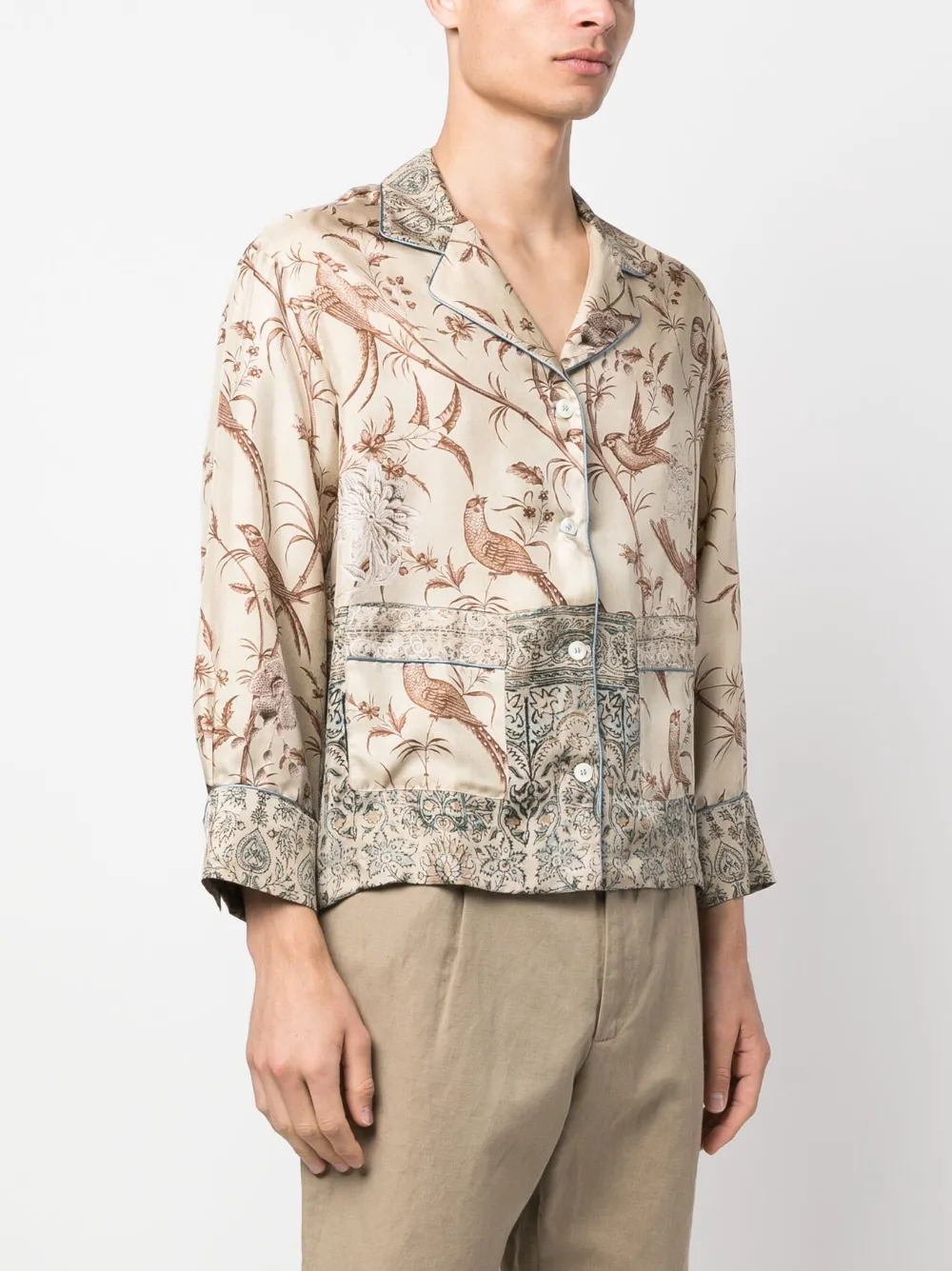 Pierre Louis Mascia Floral Print Silk Shirt Farfetch