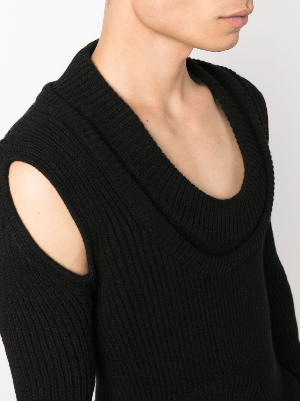 Rick Owens Banana Cut Out Ribbed Knit Jumper Farfetch