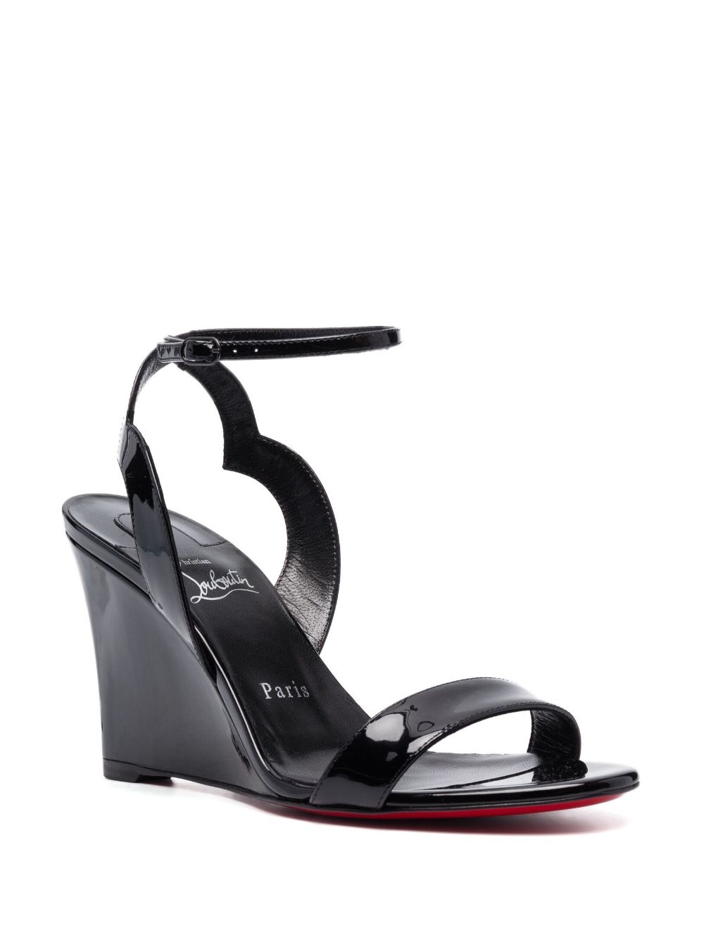 Christian Louboutin Zeppa Chick Mm Wedge Sandals Black Farfetch