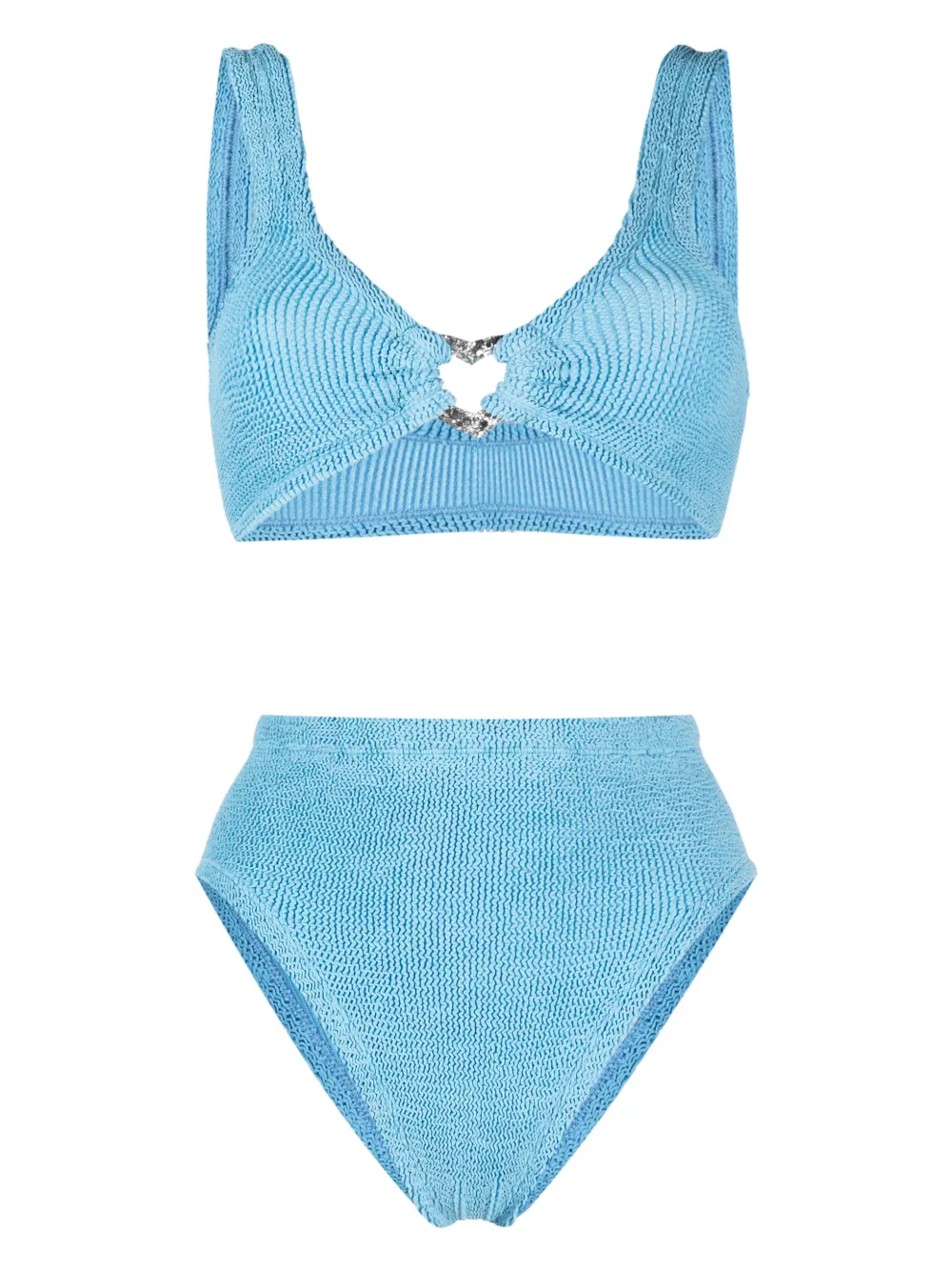 Hunza G Jessica Crinkled Finish Bikini Set Farfetch