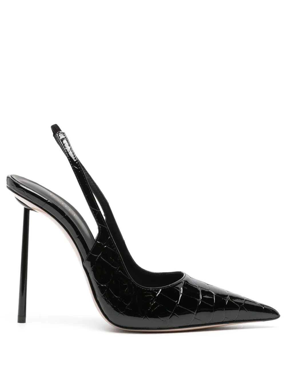 Le Silla Bella Mm Crocodile Effect Pumps In Black Modesens