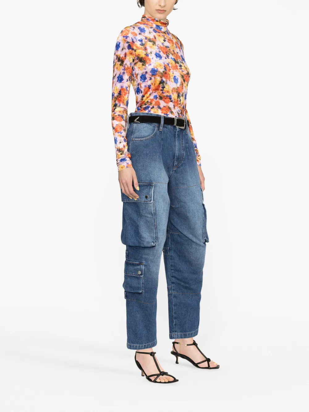 Isabel Marant Elore Denim Cargo Pants Farfetch