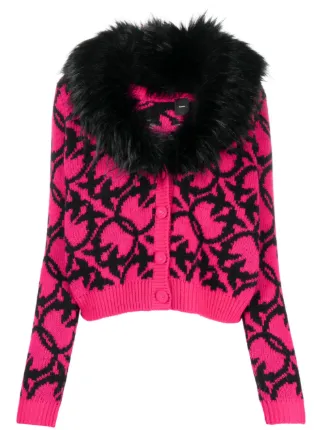 PINKO Love Birds Jacquard Cardigan Farfetch