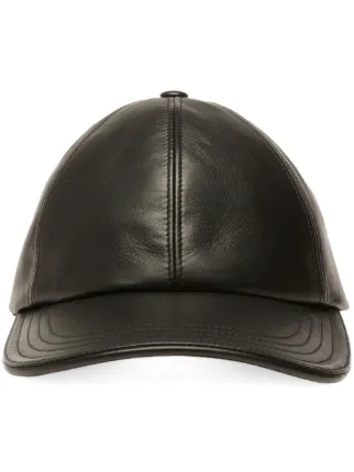 Bally Decorative Stitching Leather Baseball Cap Black FARFETCH