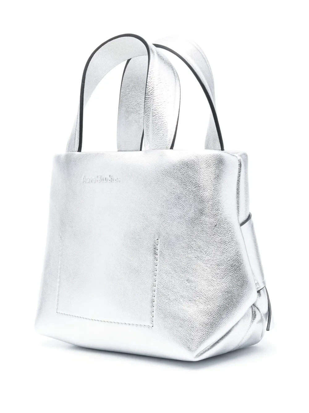 Acne Studios Micro Musubi Leather Tote In Silver ModeSens