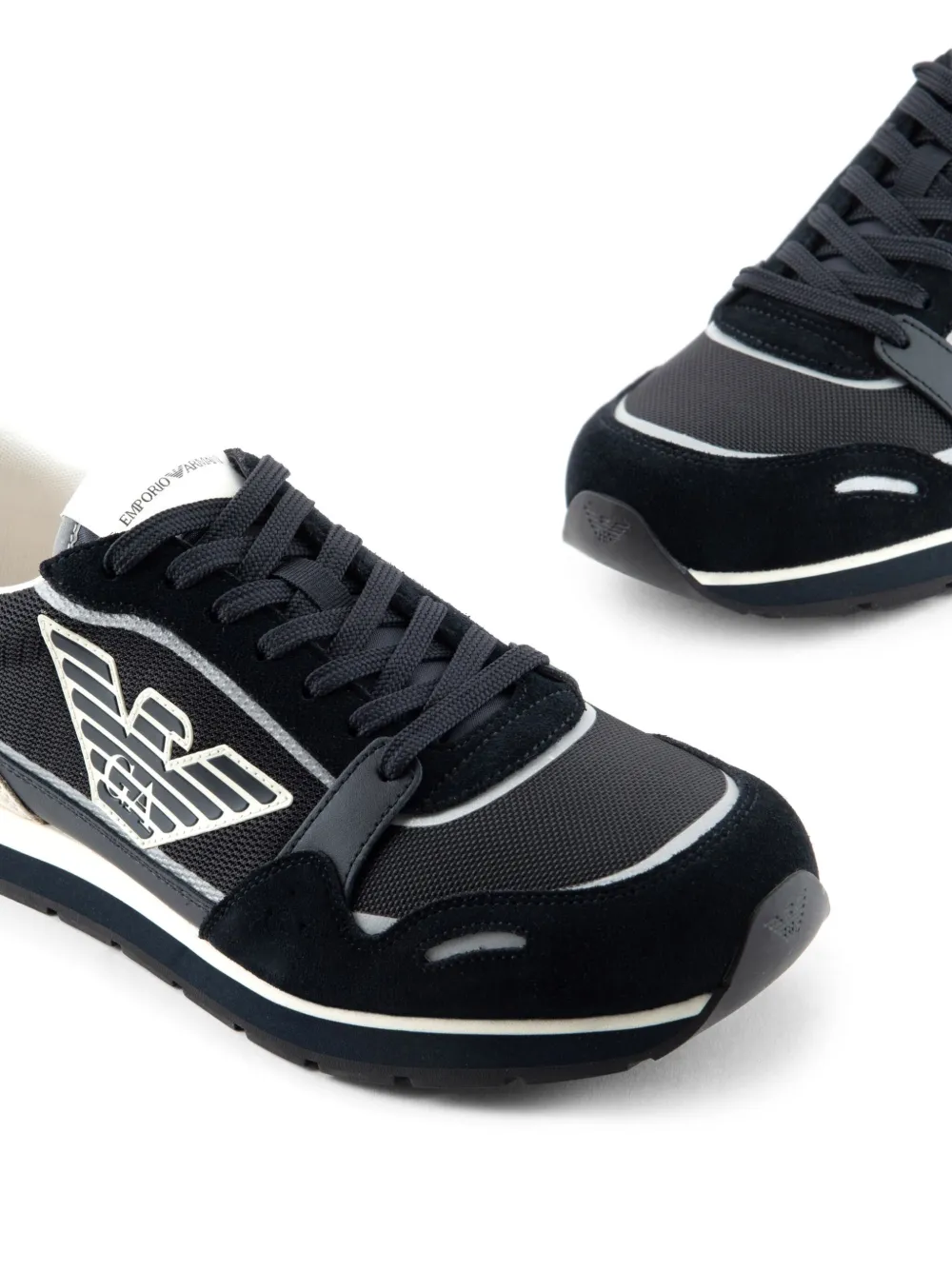 Emporio Armani Logo Patch Panelled Sneakers Farfetch