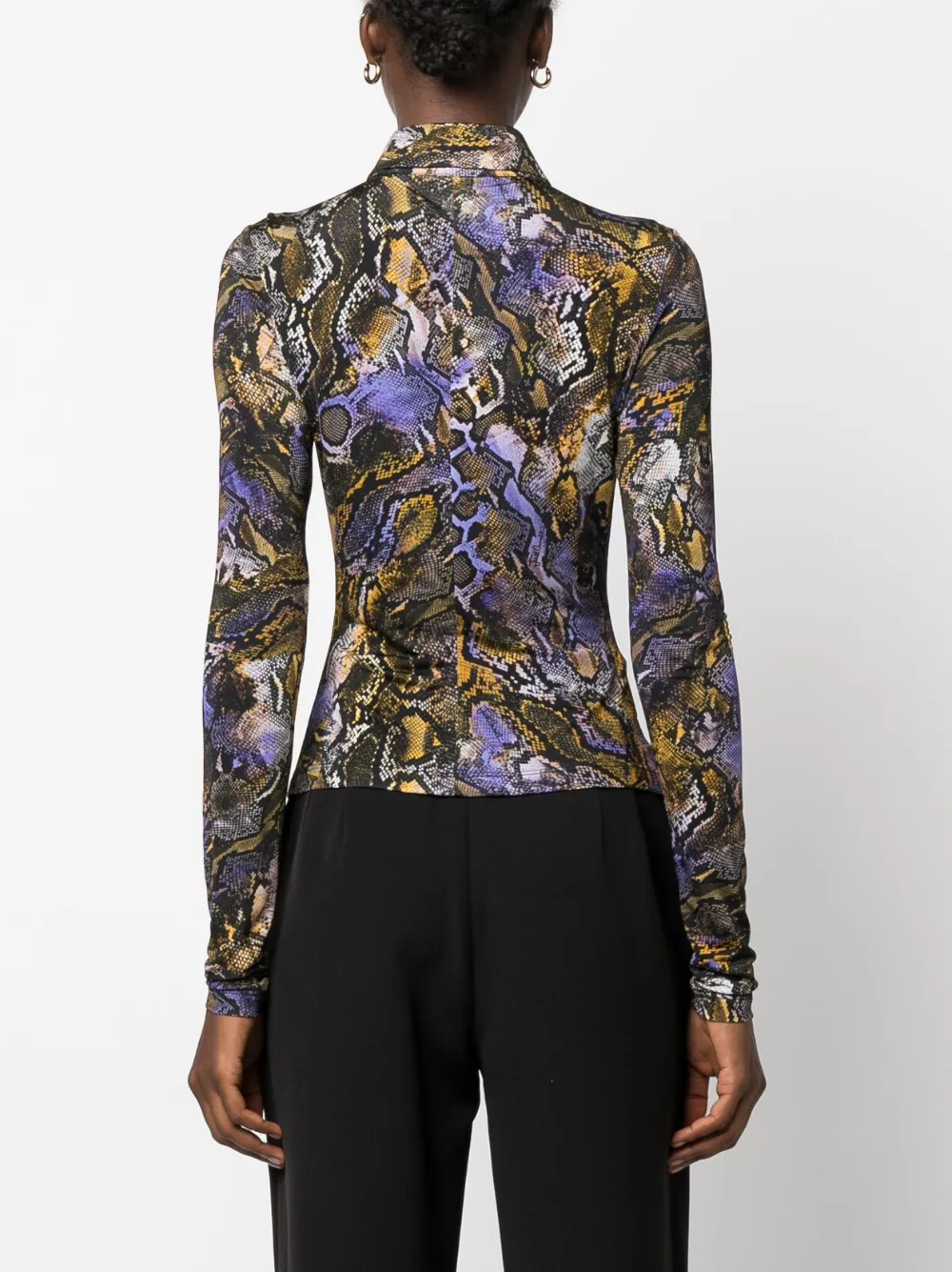 Just Cavalli Snakeskin Print Pointed Collar Shirt Farfetch