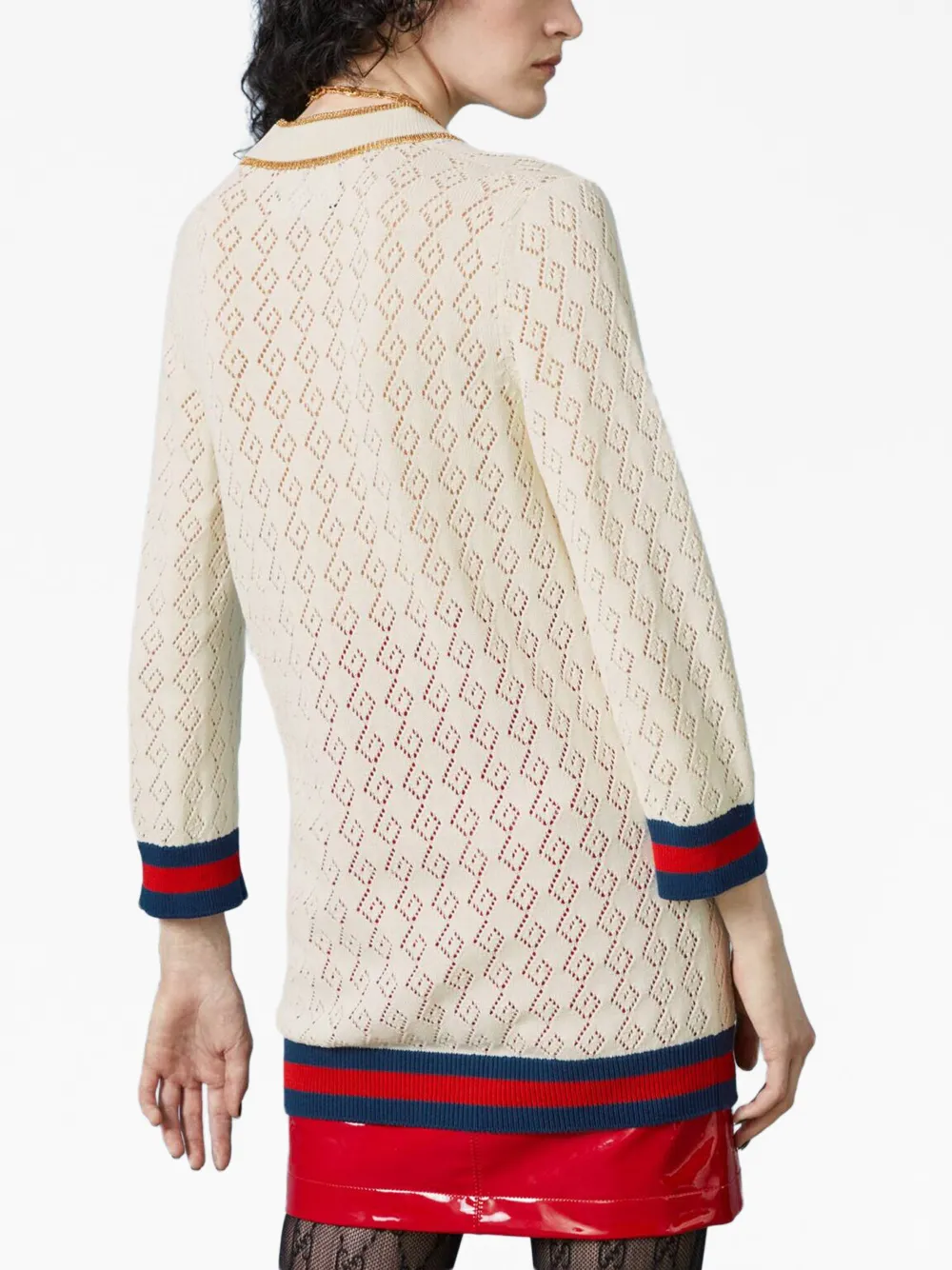 Gucci G Monogram Pointelle Cotton Cardigan Farfetch