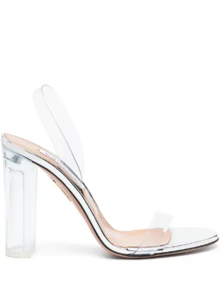 Aquazzura So Nude Plexi Mm Slingback Sandals Farfetch