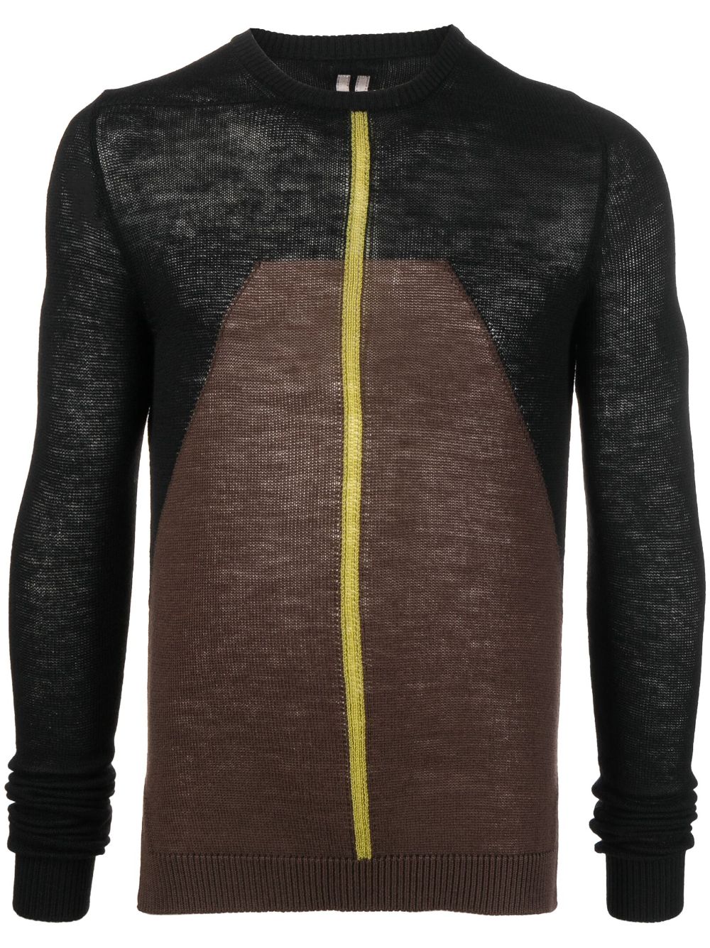 Rick Owens Panelled Virgin Wool Knit Jumper Black Farfetch