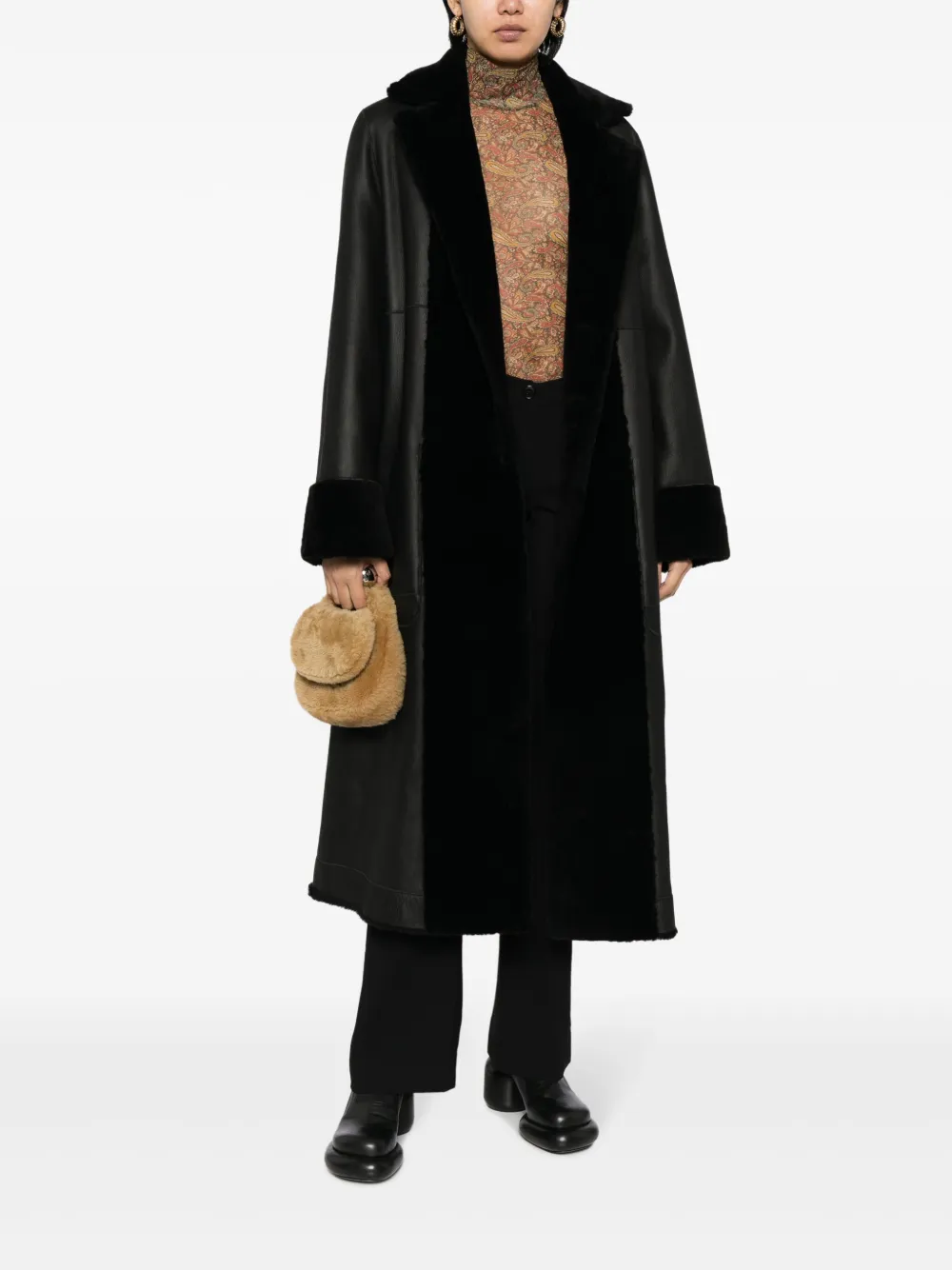 Rosetta Getty Reversible Shearling Coat Black Farfetch