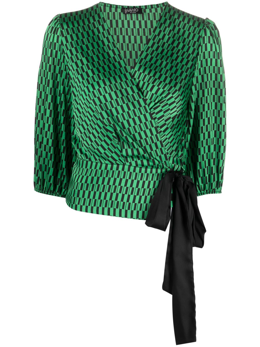 LIU JO Graphic Print Wrap Blouse Farfetch