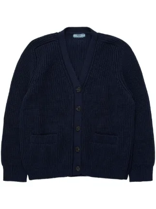 Prada Chunky Knit V Neck Cardigan Farfetch