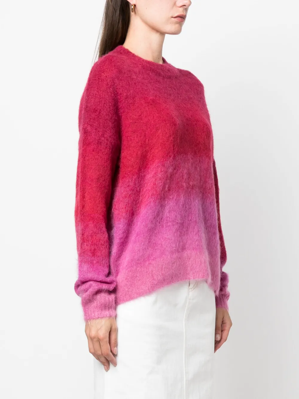 Marant Toile Drussell Ombr Effect Ribbed Knit Jumper Pink Farfetch