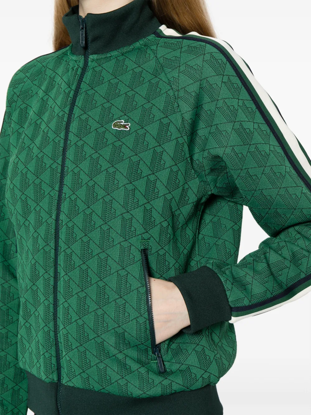 Lacoste Chamarra Con Parche Del Logo Y Cierre Verde FARFETCH MX