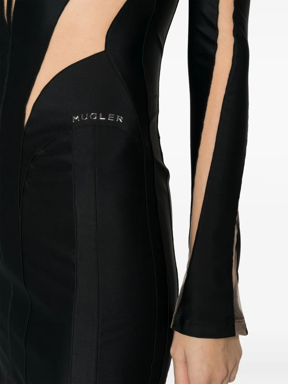 Mugler Sheer Panelled Bodycon Minidress Farfetch