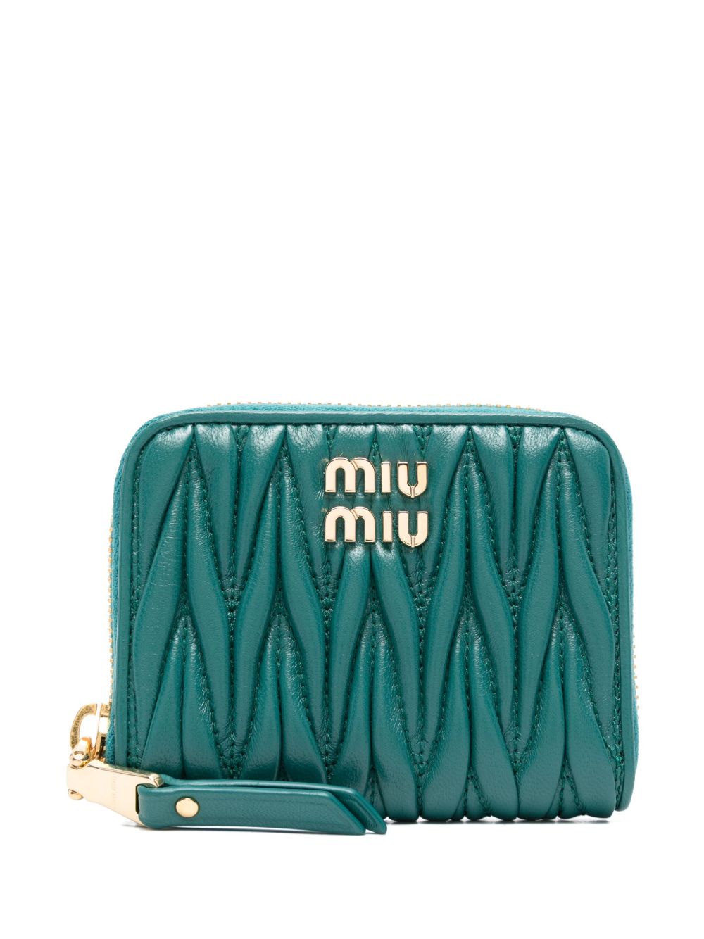 Miu Miu logo plaque Matelassé Leather Wallet Farfetch