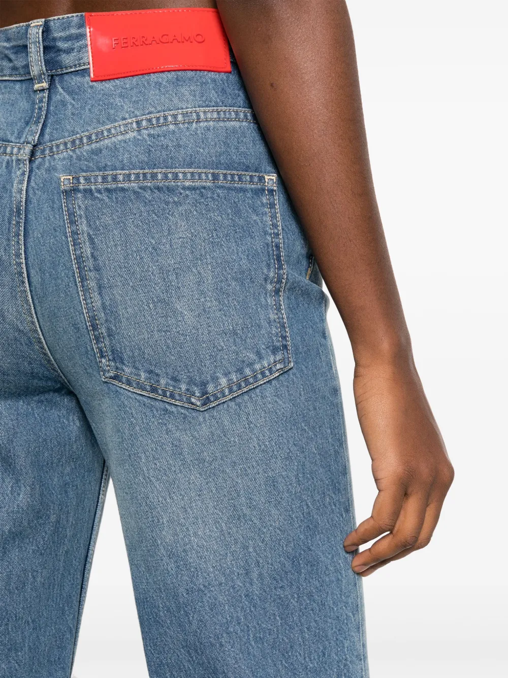 Ferragamo High Waisted Straight Leg Jeans Farfetch