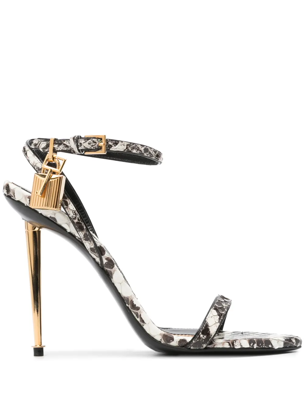 Tom Ford Padlock Sandalen Met Slangenleer Effect Bruin Schoenen Nl