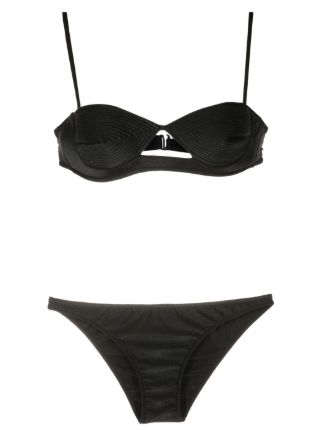 Adriana Degreas cut out Matelassé Bikini Set Farfetch