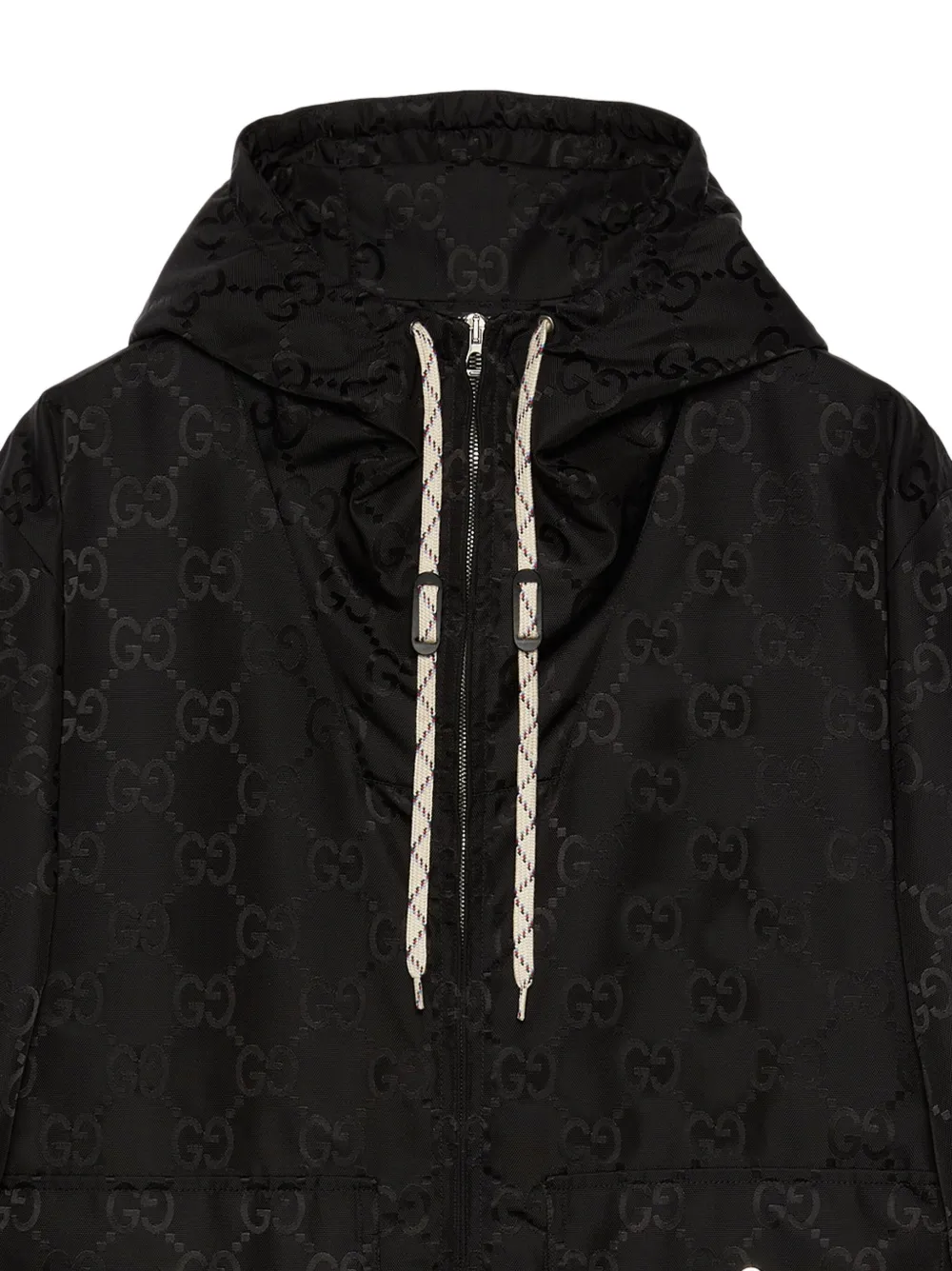 Gucci Gg Jacquard Hooded Jacket Black Farfetch Uk