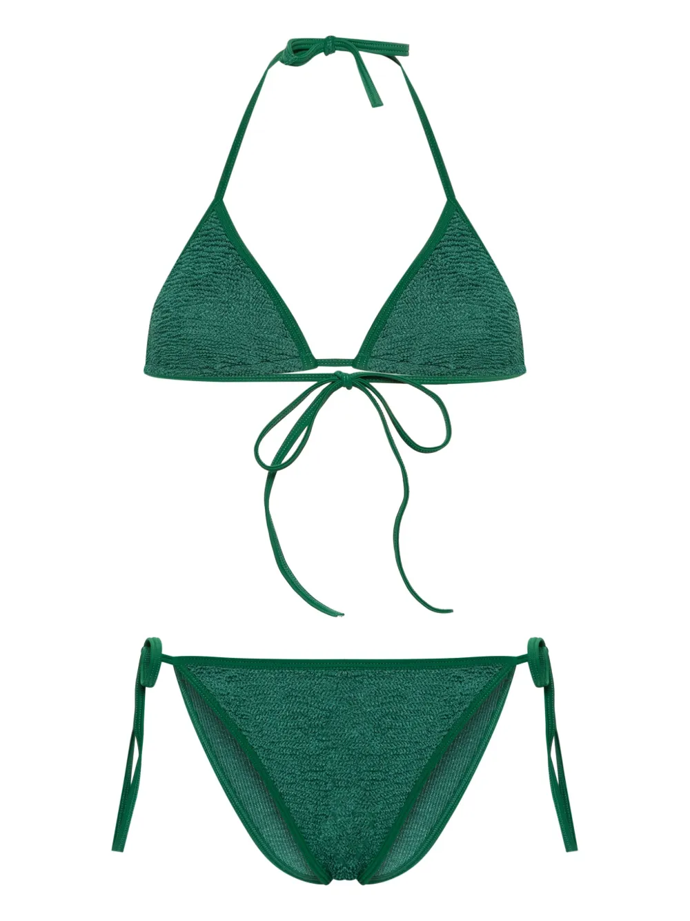 Hunza G Gina Shirred Bikini In Green Modesens