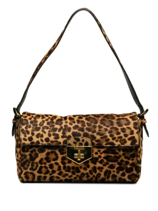 Prada Pre Owned Cavallino Leopard Print Shoulder Bag Farfetch