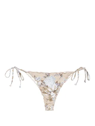 MC2 Saint Barth Flower Card Print Bikini Bottom Farfetch