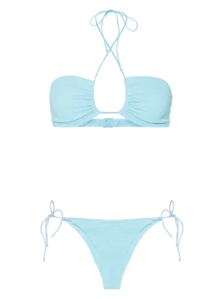 MC2 Saint Barth Marielle Crinkled Bikini Blue FARFETCH