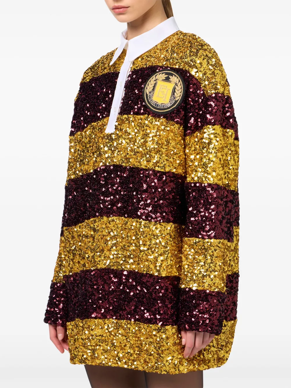 Elisabetta Franchi Sequin Embellished Mini Dress Yellow Farfetch