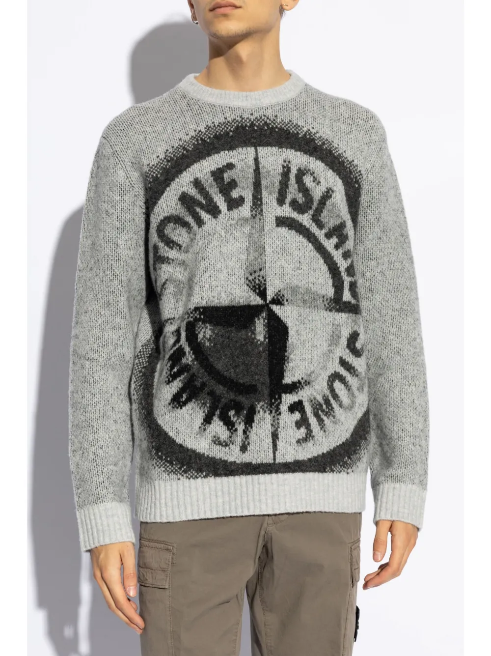 Stone Island Compass Motif Jumper Grey Farfetch