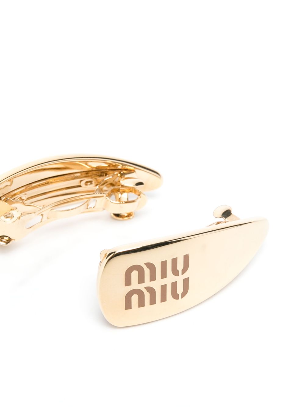 Miu Miu Enamel Hair Clips Set Gold FARFETCH UK