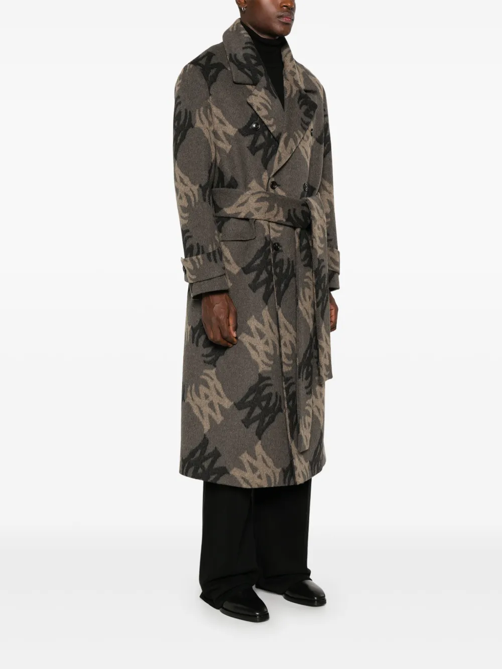 Amiri Ma Quad Double Breasted Coat Grey Farfetch