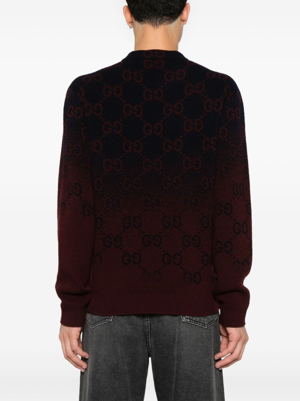 Gucci Gg Degrad Jacquard Sweater Blue Farfetch