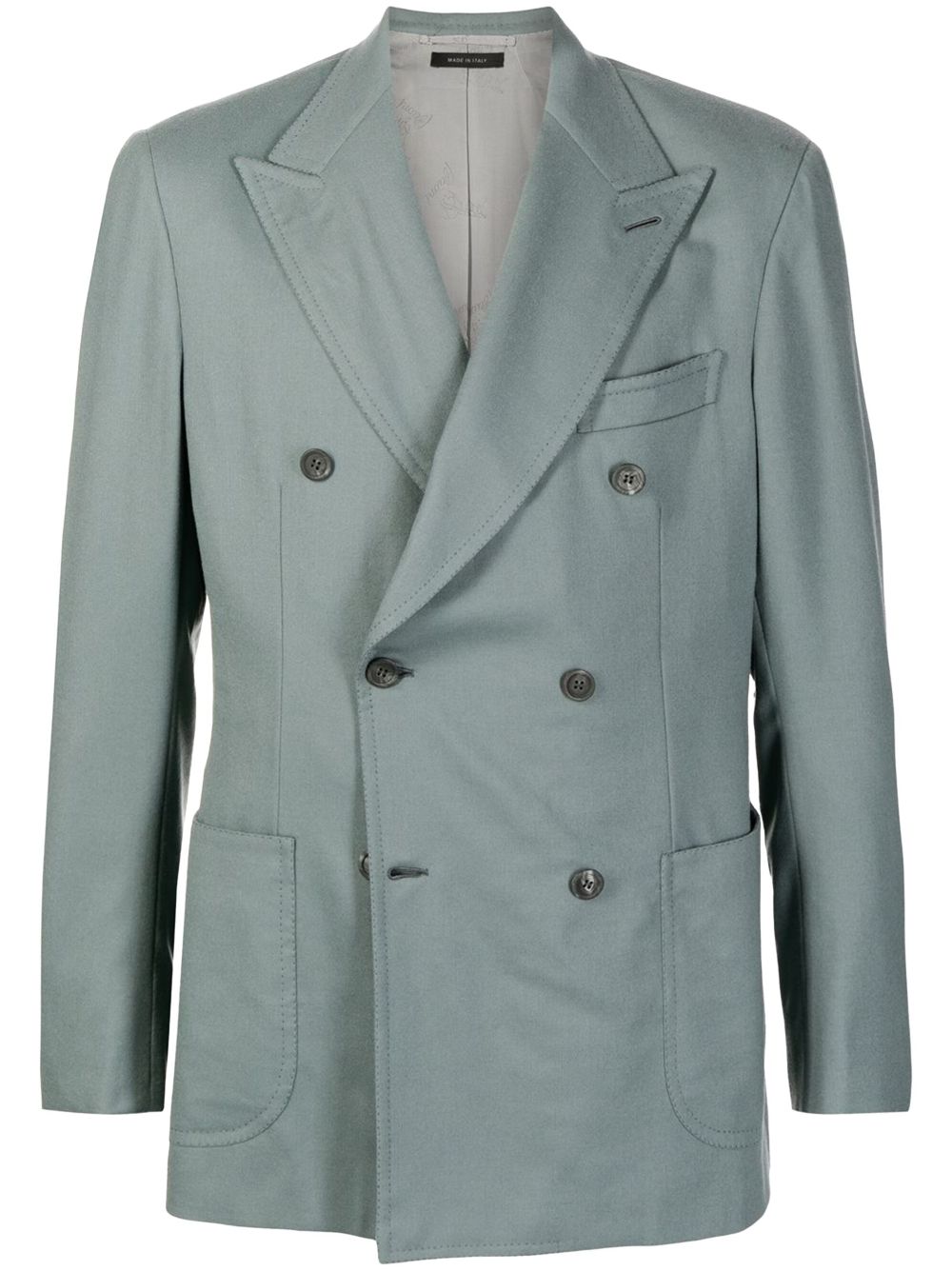 Brioni Double Breasted Blazer Green Farfetch