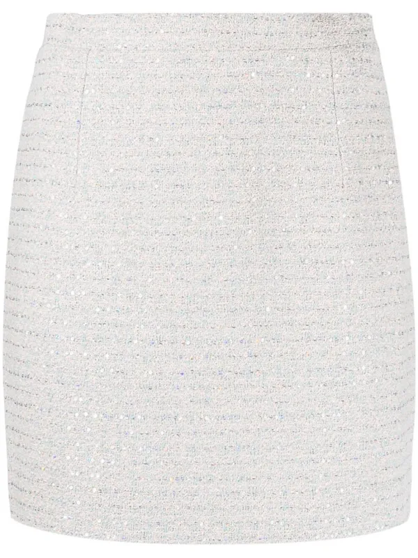 Sequin Embellished Tweed Miniskirt Alessandra Rich Eraldo