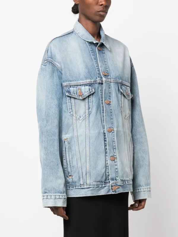 Balenciaga Oversized Logo Print Denim Jacket Eraldo US