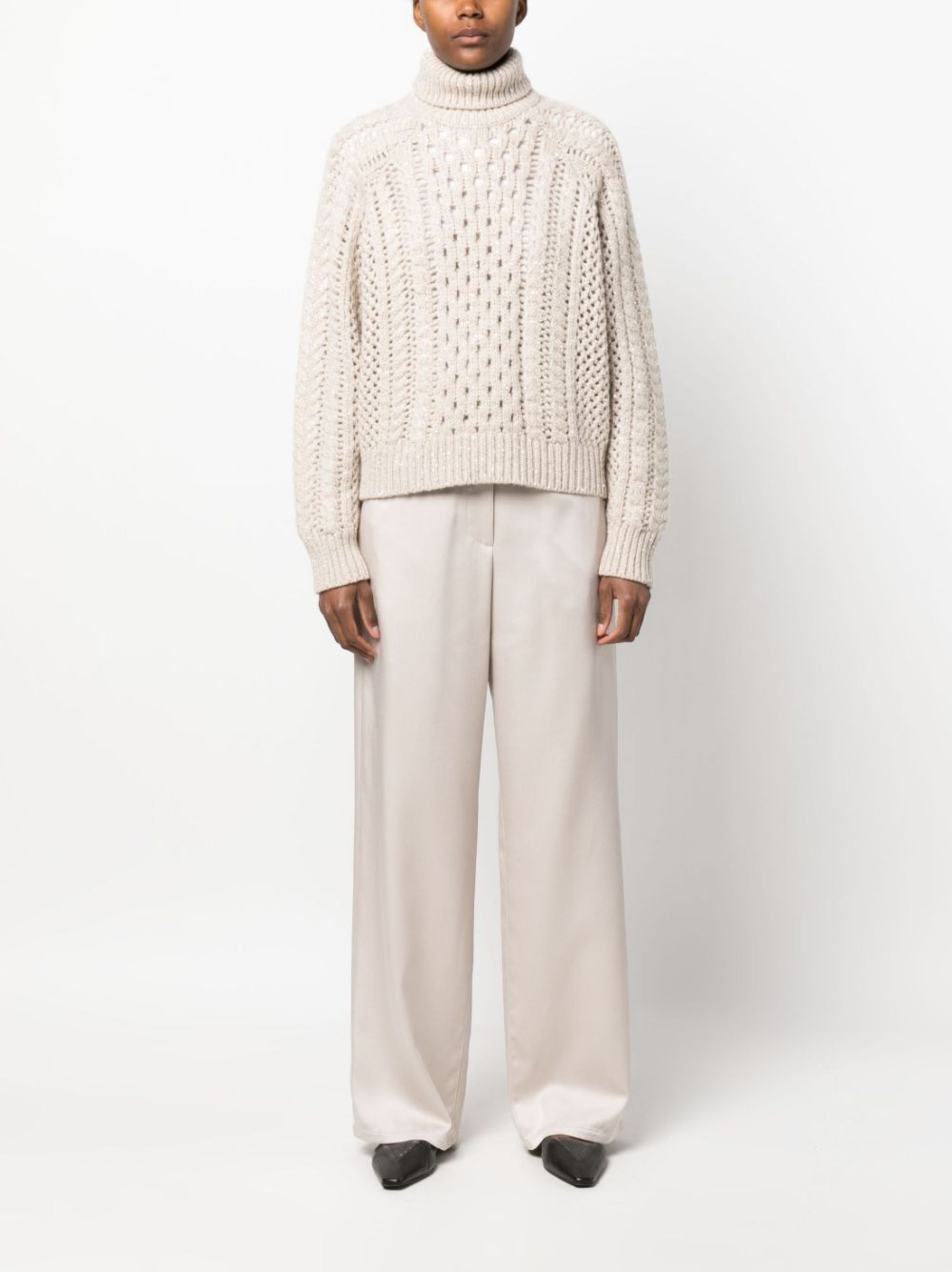 High Waisted Wide Leg Trousers Brunello Cucinelli Eraldo